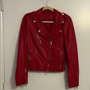 Women's Red Leather Jacket